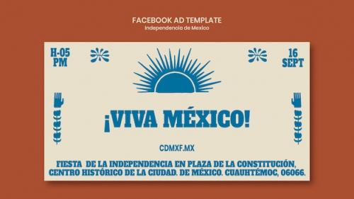 Premium PSD | Flat design mexico independence day facebook template Premium PSD