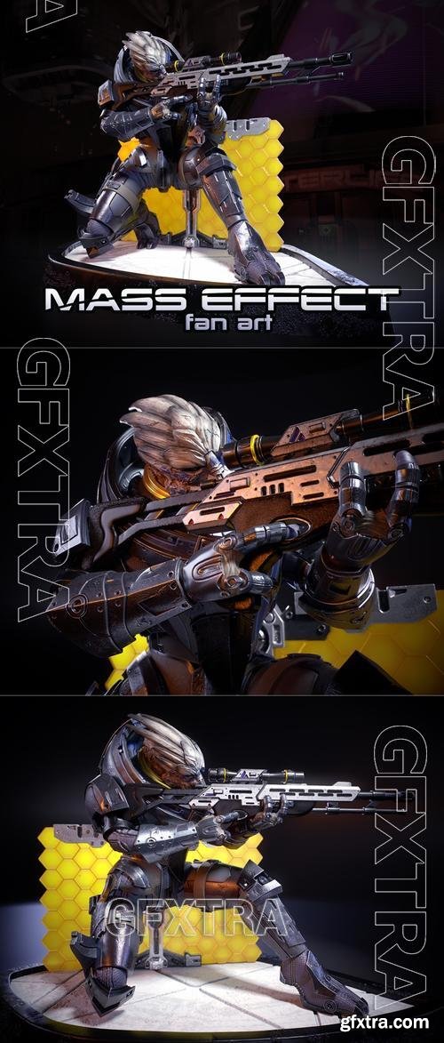 Mass Effect Fanart - Garrus Vakarian &ndash; 3D Print Model