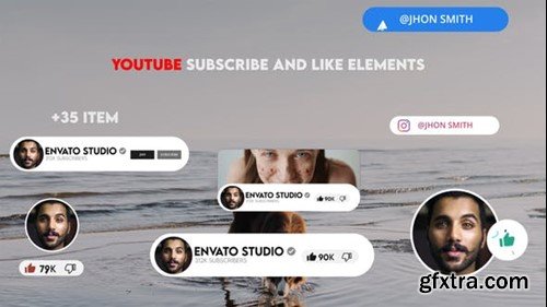 Videohive Youtube Subscribe And like elements 47402372