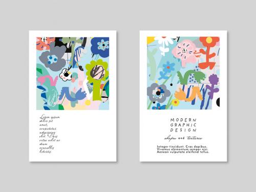 Set of Hand Drawn Floral Cards Layout 575784112