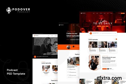 Podover - Podcast PSD Template 2CNSZRF Podover - Podcast PSD Template 2CNSZRF