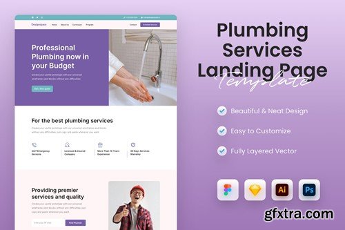 Plumbing Service Landing Page Template 3EWKRXP Plumbing Service Landing Page Template 3EWKRXP