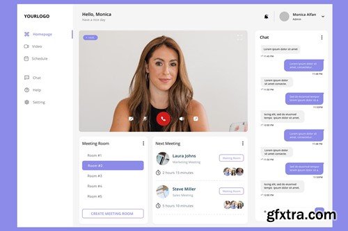 Virtual Meeting Calls & Online Chat Dashboard UI XKYNTQP Virtual Meeting Calls & Online Chat Dashboard UI XKYNTQP