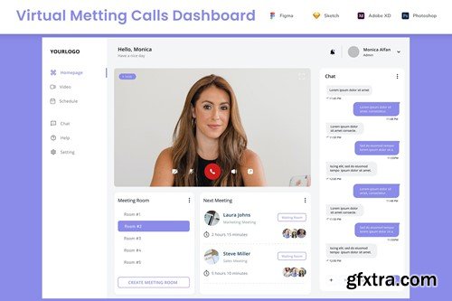 Virtual Meeting Calls & Online Chat Dashboard UI XKYNTQP Virtual Meeting Calls & Online Chat Dashboard UI XKYNTQP