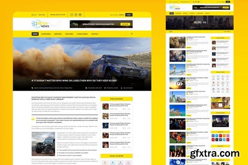 Mega News Magazine PSD Template C83C9BX Mega News Magazine PSD Template C83C9BX