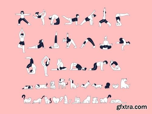 Yoga Pose Illustration Kit Ui8.net