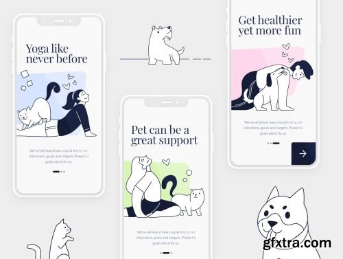 Yoga Pose Illustration Kit Ui8.net