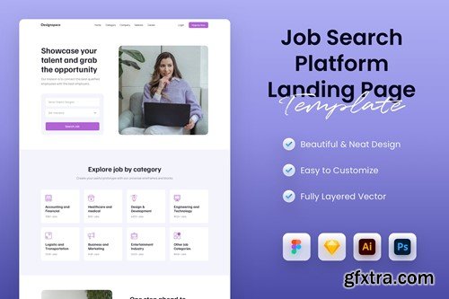 Job Finder Platform Landing Page Template E652NBQ Job Finder Platform Landing Page Template E652NBQ