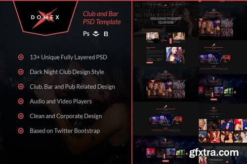 Domex - Night Club PSD Template F52WHR8 Domex - Night Club PSD Template F52WHR8