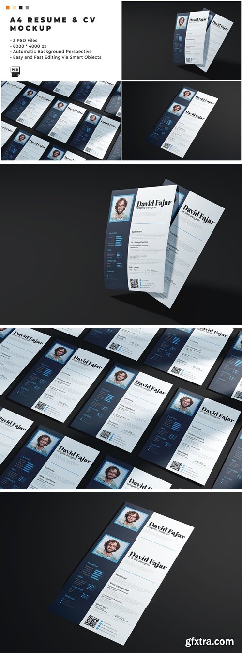A4 Resume &amp; CV Mockup SGKX8JK