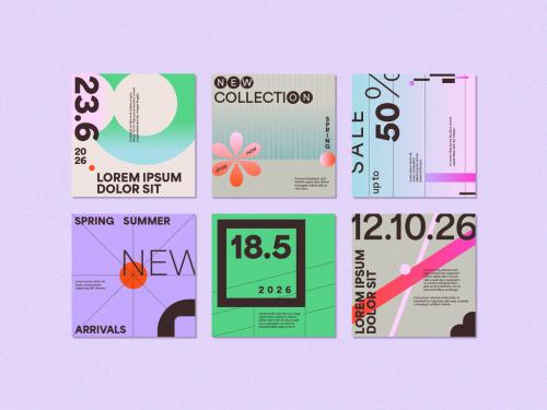 Stylish Abstract Social Media Layout Set 575903292