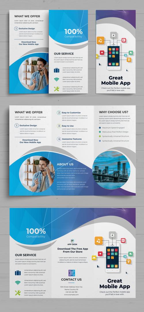 Mobile Apps Trifold Brochure Design 582613823