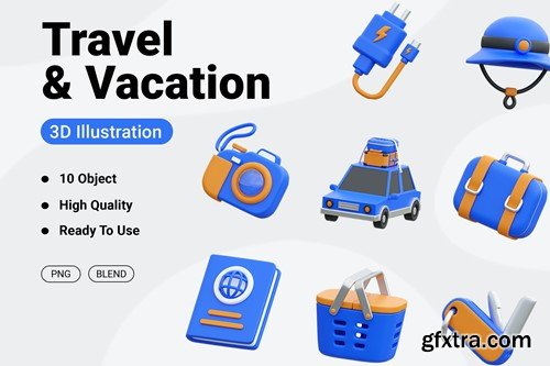 Travel And Vacation 3D Icon F86Y2RS