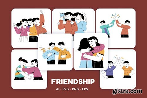 Friendship Vector Illustration v.1 BAT8E2E Friendship Vector Illustration v.1 BAT8E2E