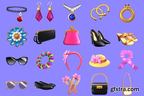 3D Woman Accesories Illustration HED4ZYC 3D Woman Accesories Illustration HED4ZYC