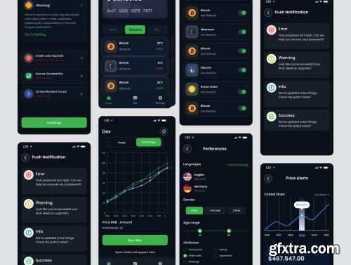 Wiipay - Crypto Blockchain Exchange Wallet Mobile App UI UX Design UI Kit Ui8.net