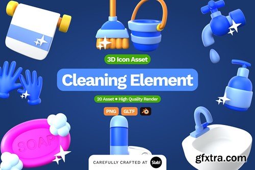 3D Cleaning Illustration EJ7WUK9 3D Cleaning Illustration EJ7WUK9