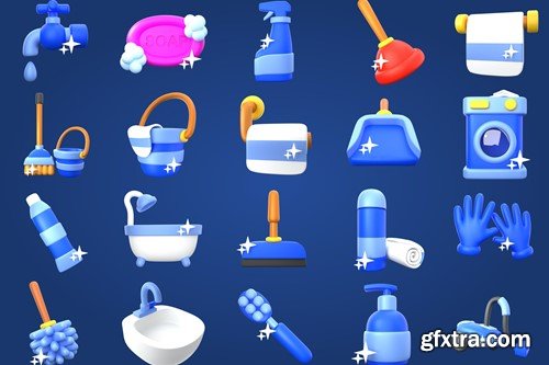 3D Cleaning Illustration EJ7WUK9 3D Cleaning Illustration EJ7WUK9