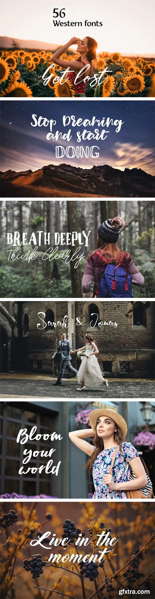 Western Fonts Pack - 56 Fonts