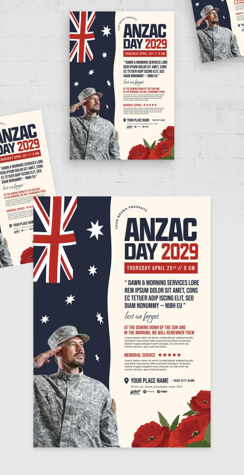 Anzac Day Flyer Poster Layout 575920425