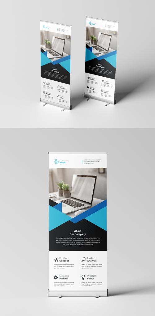 Blue Color Business Rollup Banner Layout 575931430