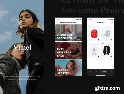 Vimel - Women Fashion Apparel App UI Kit Ui8.net