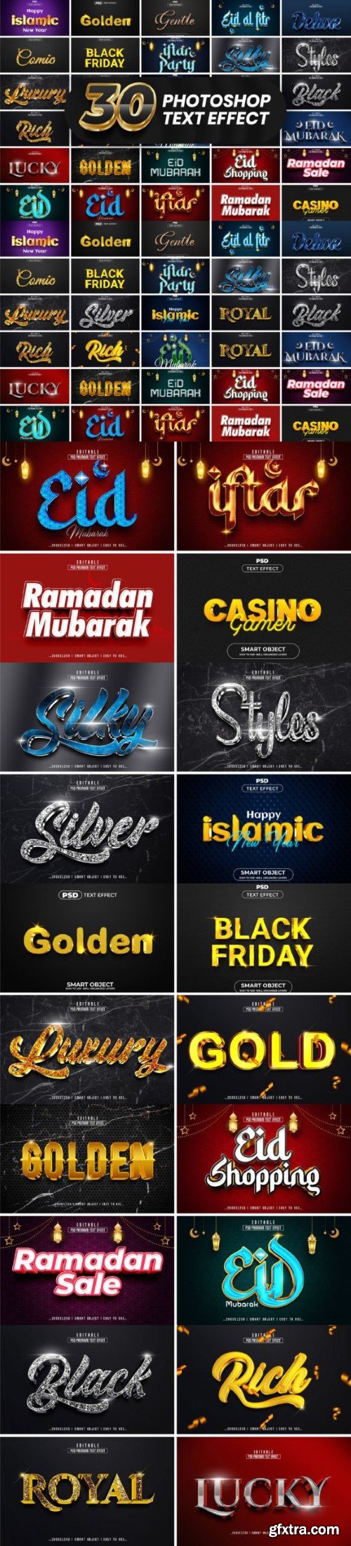30 Photoshop 3D Text Effect Style Bundle VOL. 4