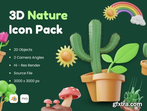 3D Nature Icon Pack Ui8.net