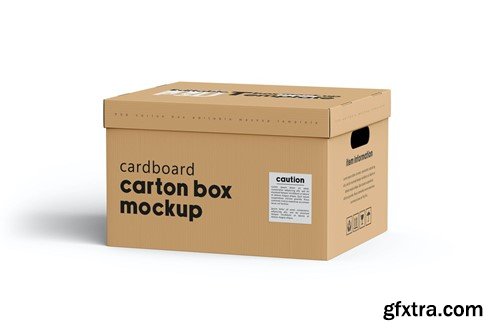 Cardboard Carton Moving Box Mockup RJK5UX4 Cardboard Carton Moving Box Mockup RJK5UX4