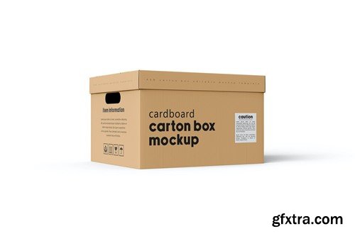 Cardboard Carton Moving Box Mockup RJK5UX4 Cardboard Carton Moving Box Mockup RJK5UX4