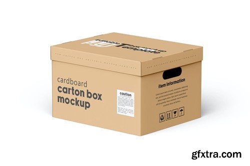 Cardboard Carton Moving Box Mockup RJK5UX4 Cardboard Carton Moving Box Mockup RJK5UX4