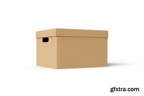 Cardboard Carton Moving Box Mockup RJK5UX4 Cardboard Carton Moving Box Mockup RJK5UX4