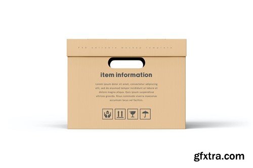 Cardboard Carton Moving Box Mockup RJK5UX4 Cardboard Carton Moving Box Mockup RJK5UX4