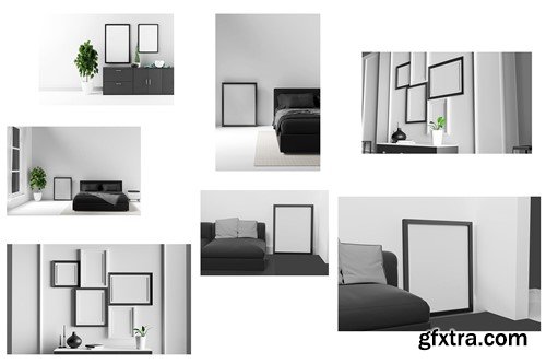 Black interior set mockup L7YWHCM Black interior set mockup L7YWHCM