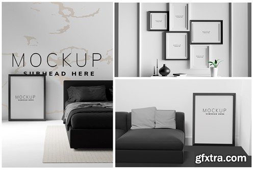 Black interior set mockup L7YWHCM Black interior set mockup L7YWHCM