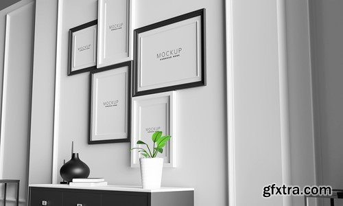 Black interior set mockup L7YWHCM Black interior set mockup L7YWHCM