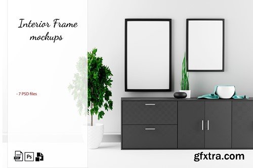 Black interior set mockup L7YWHCM Black interior set mockup L7YWHCM