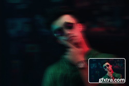 Anaglyph Distortion Effect 6XH3LPL Anaglyph Distortion Effect 6XH3LPL