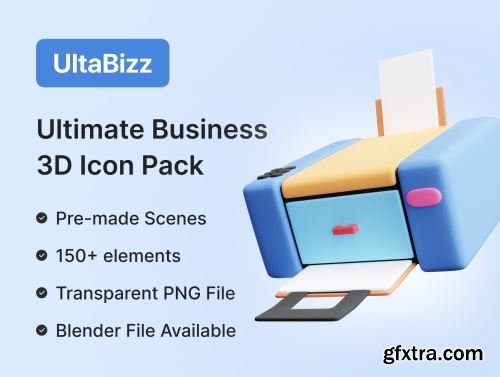 UltaBizz - Best Ultimate Business 3D Icons Pack Ui8.net