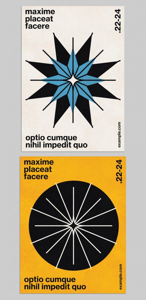 Minimalistic Posters Layout with Flat Geometric Composition 578093719