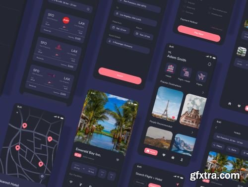 Travelmania - Hotel & Flight Booking App Ui8.net