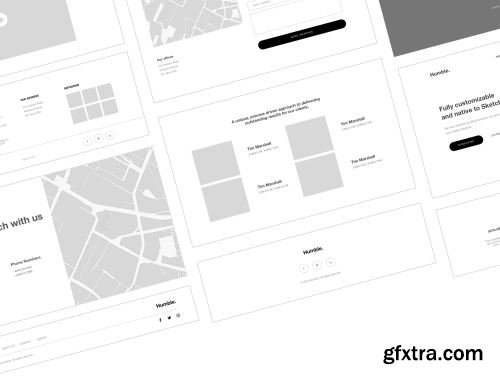 Web Wireframe Kit for Corporate site Ui8.net
