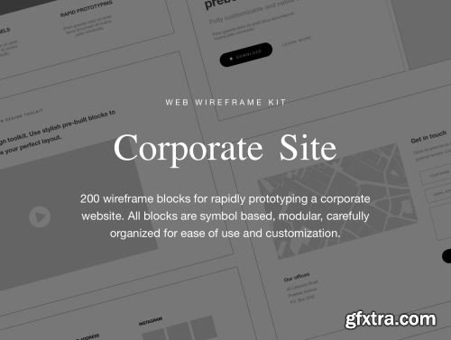 Web Wireframe Kit for Corporate site Ui8.net