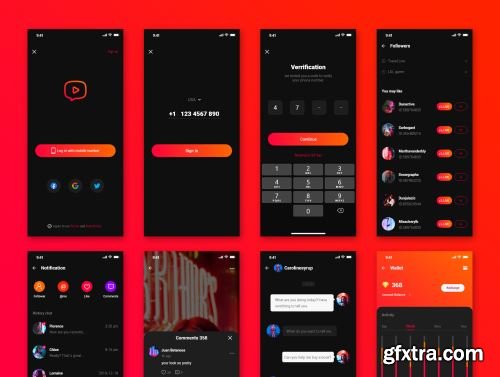 Video community App Ui Kit Ui8.net