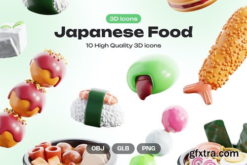 Japanese Food 3D Icons LXC7N43