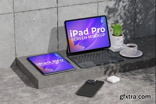 iPad Pro With Keyboard Mockup H4HZNSM