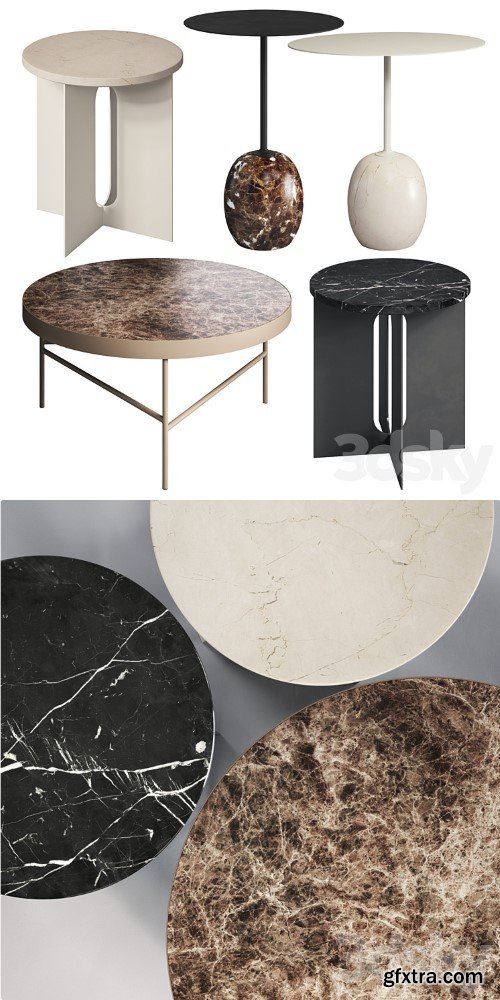 Marble Side Tables Set 1