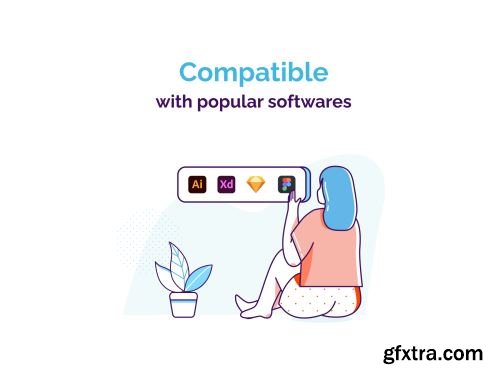 Work From Home Illustration Kit Ui8.net