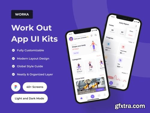 WORKA - Work Out App UI Kits Ui8.net