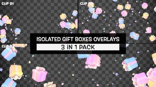 Videohive - Isolated Gift Boxes Overlays Pack - 47520904 - 47520904